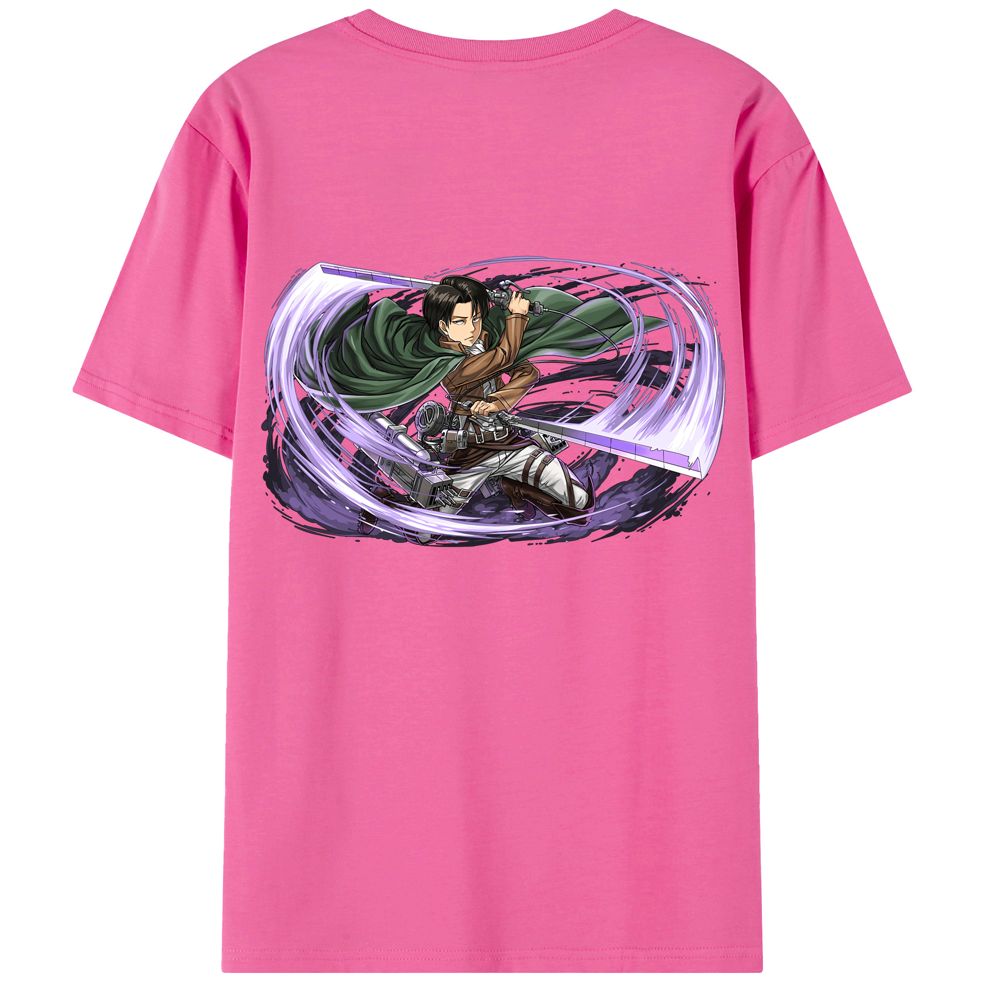 （画像用） 進撃の巨人 リヴァイ·アッカーマン Attack on Titan Levi Ackerman レディース半袖Tシャツ(バックプリント)
